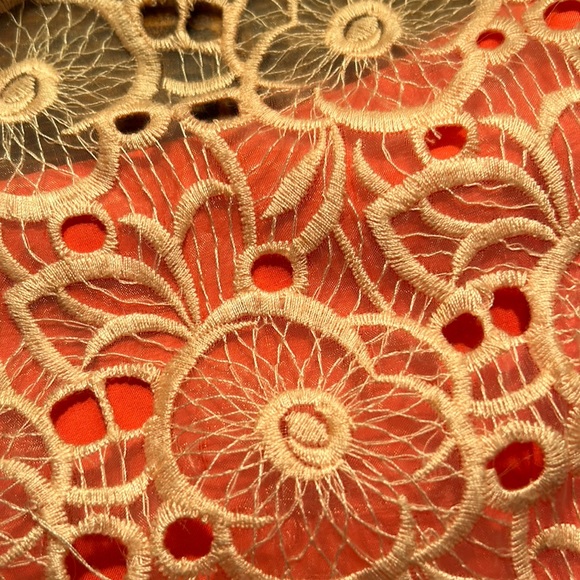 Jessica Simpson tailored sheath lace over bright tangerine - Picture 5 of 5